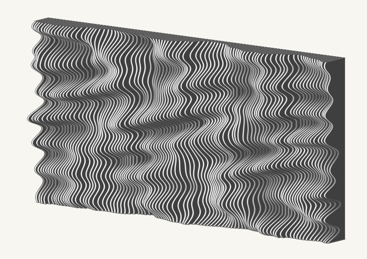 Parametric slat wall panel with dense organic relief